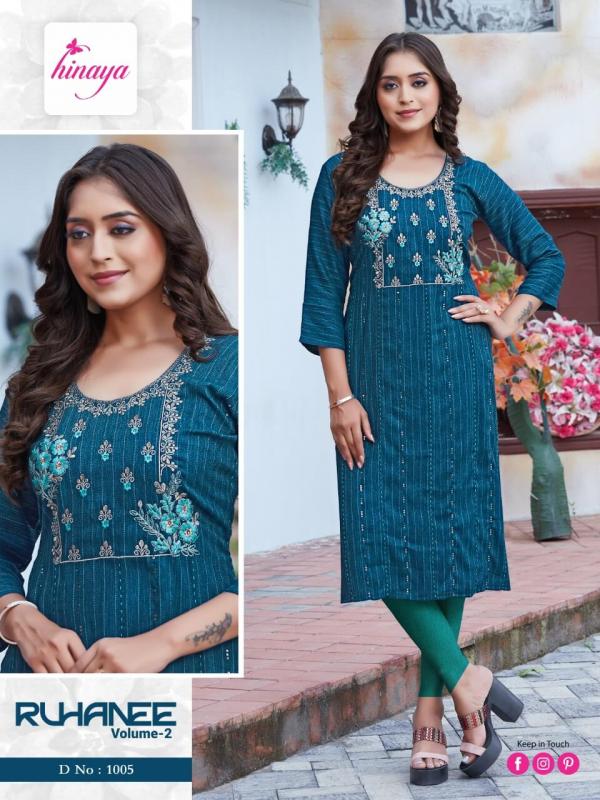 Hinaya Ruhanee Vol 2 New Fancy Designer Kurti Collection